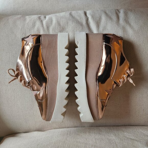 Stella McCartney Elyse Rose Gold Star Platforms - EUC - Picture 4 of 14